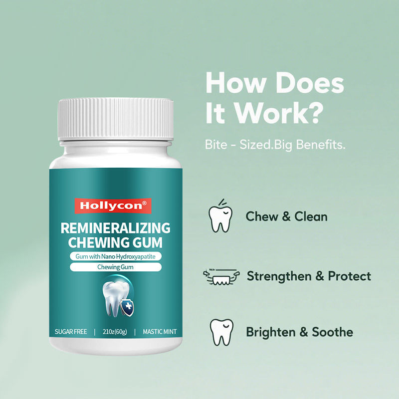 Permen karet bebas gula dengan Nano Hydroxyapatite - nafas segar dan kesehatan mulut Peppermint Remineralizing Chewing Gum