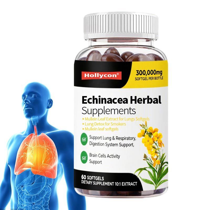 Ekstrak Daun Mullein untuk Softgel Paru-paru, Detoks Paru-paru untuk Perokok, Pembersihan Paru-paru untuk Dukungan Pernapasan Paru-paru, Suplemen Herbal, Vegan, Non-GMO, Dukungan Kekebalan Tubuh dan Pencernaan, Isi 180, Suplai 180 Hari