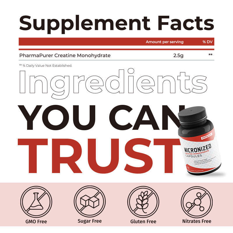 Kapsul Creatine Monohydrate Mikronisasi OEM Pabrik Kapsul Energi Otot untuk Dewasa Mempromosikan Perbaikan Otot