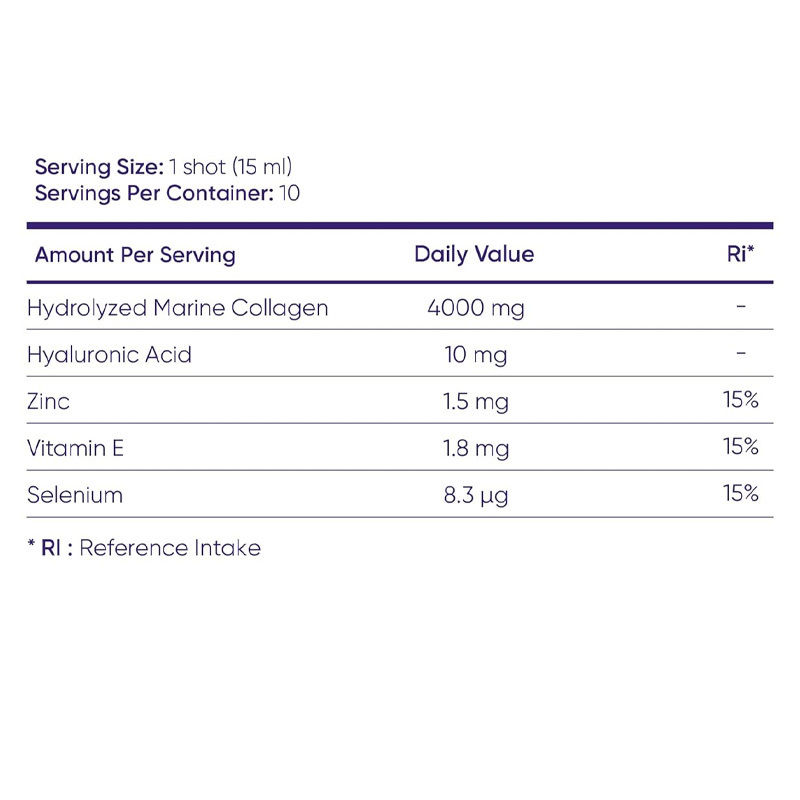 Kolagen murni+ kolagen cair untuk wanita - 4000mg peptida laut untuk kulit bercahaya, kesehatan rambut & kuku - asam hialuronat, vitamin E