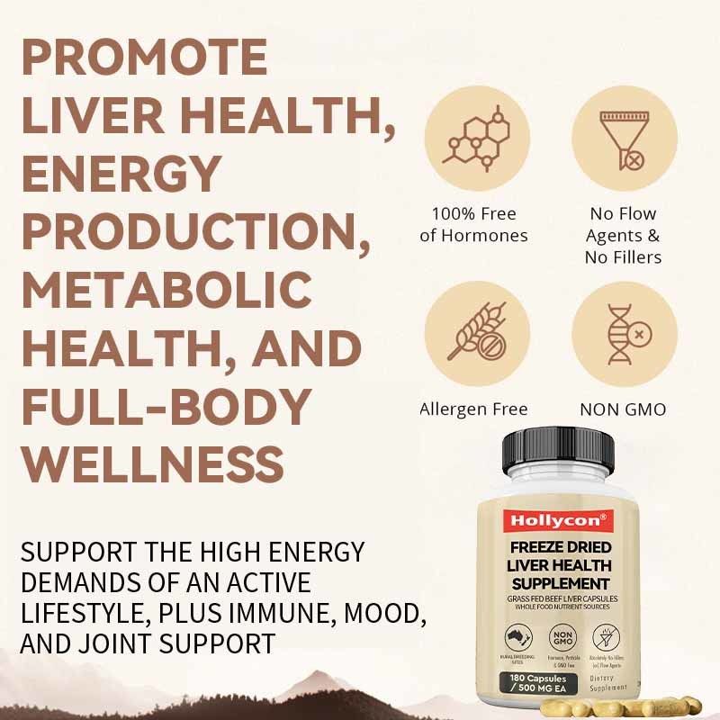OEM Freeze Dried Liver Health Supplement Kesehatan Metabolik Kesehatan Seluruh Tubuh Kesejahteraan Dukungan Sendi Kekebalan Tumbuhan Dipakan Kapsul Hati Sapi