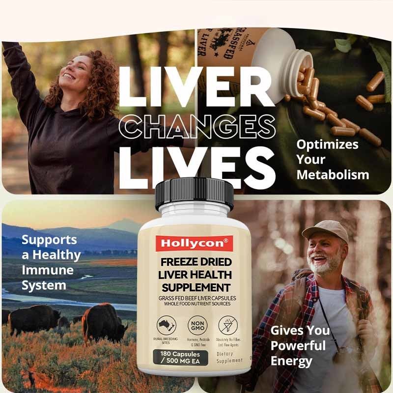 OEM Freeze Dried Liver Health Supplement Kesehatan Metabolik Kesehatan Seluruh Tubuh Kesejahteraan Dukungan Sendi Kekebalan Tumbuhan Dipakan Kapsul Hati Sapi