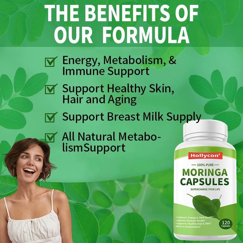 OEM Single Origin Moringa Powder Organic Moringa Leaf Supplement Energy Metabolism & Immune Support Moringa Capsules