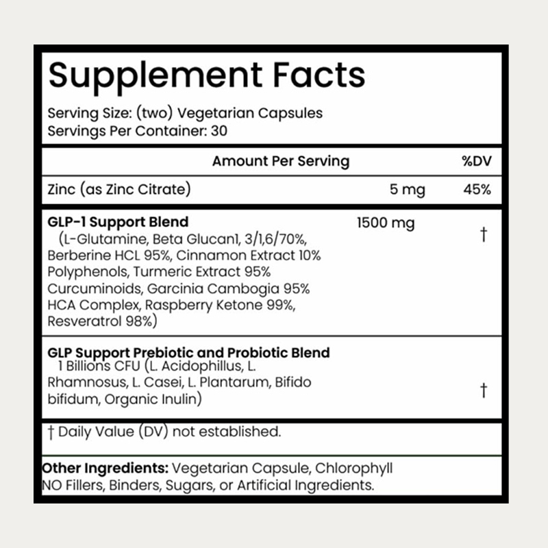 Kapsul Suplemen GLP-1 Penjualan Terlaris Mendukung Metabolisme 60 Kapsul Vegetarian Per Botol Minum 2 Setiap Hari