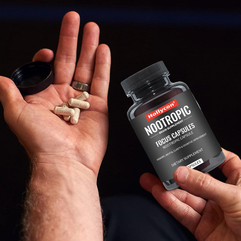 Kapsul Fokus OEM dengan L-Theanine Vitamin B6 Memori Kejernihan Mental & Peningkatan Kognitif Suplemen Otak Nootropik