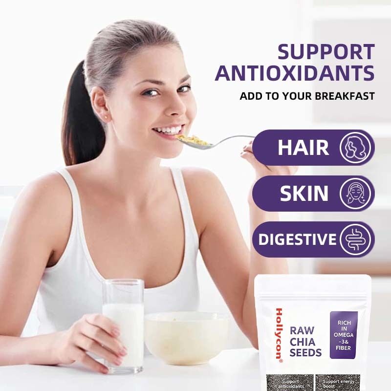 OEM / ODM Biji Chia 500g, Kemasan 1 I Biji untuk Dimakan | Biji untuk Pengelolaan Berat Badan | Kaya Kalsium, Protein & Serat Tanpa Tambahan Gula, Formula Khusus