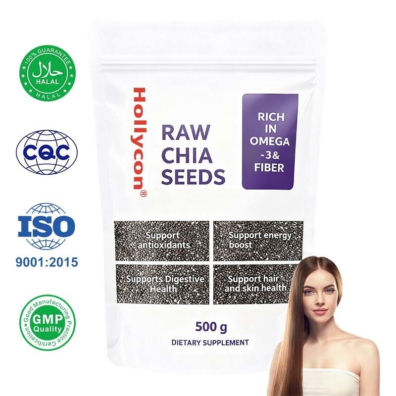 OEM / ODM Biji Chia 500g, Kemasan 1 I Biji untuk Dimakan | Biji untuk Pengelolaan Berat Badan | Kaya Kalsium, Protein & Serat Tanpa Tambahan Gula, Formula Khusus