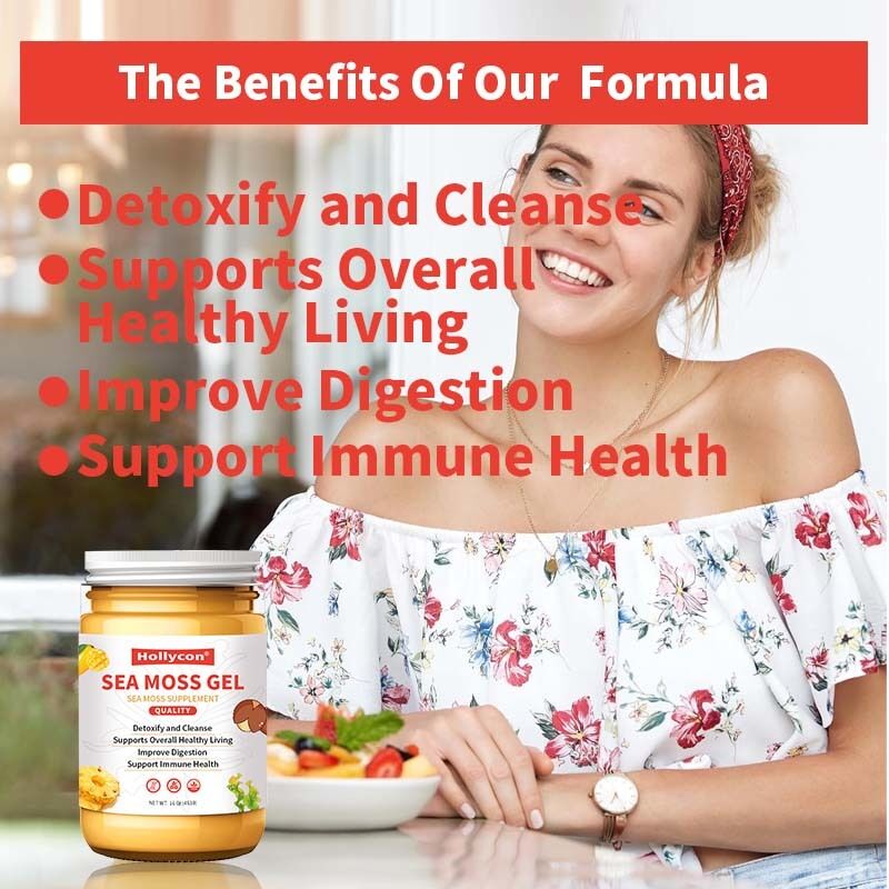 OEM Bergizi Seamos mentah Mendetoksifikasi dan Membersihkan Kaya Mineral Protein Vitamin Kesehatan Sea Moss Sea Moss Gel