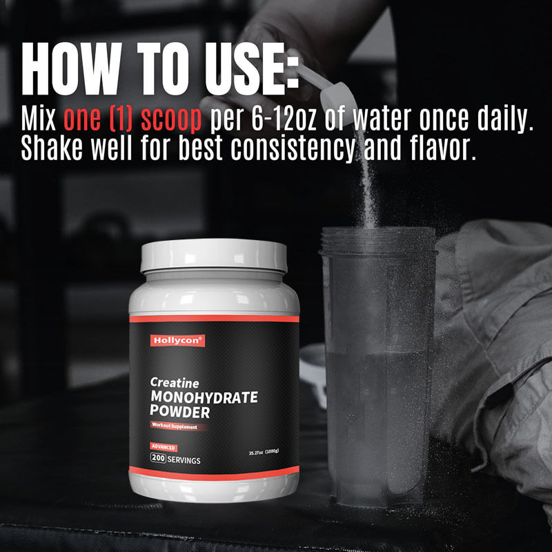 OEM Micronized Pre Workout Post Workout Supplement untuk Pria dan Wanita Dukungan Energi Mudah untuk Campur Creatine Monohydrate Powder