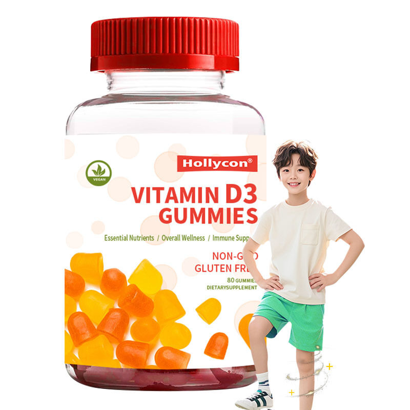 OEM Organik Anak Vitamin D3 Vitamin D3 Suplemen Gummy Tulang dan Kesehatan Imun Vitamin D3 Gummies