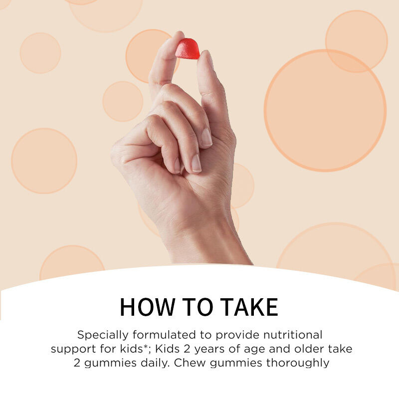 OEM Organik Anak Vitamin D3 Vitamin D3 Suplemen Gummy Tulang dan Kesehatan Imun Vitamin D3 Gummies