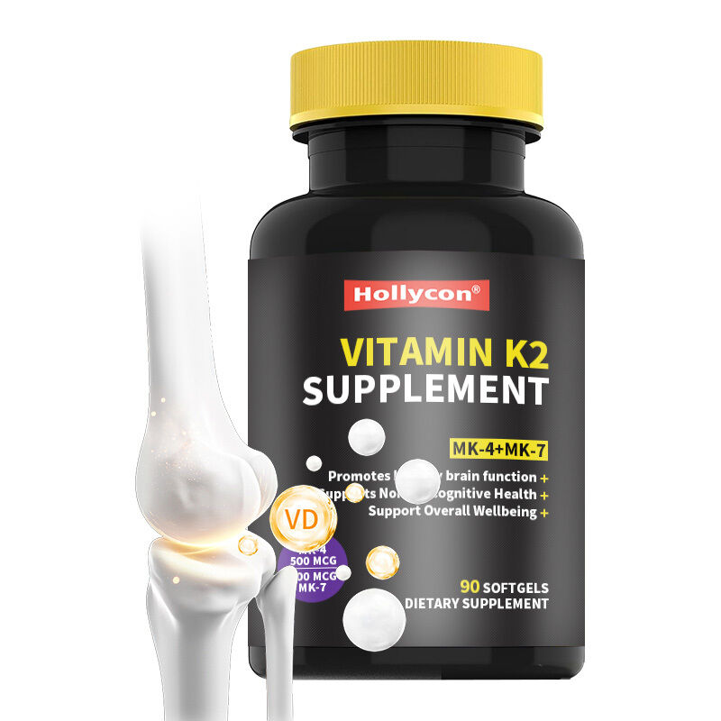 OEM Full Spectrum Vitamin K2 Softgels dengan 600 Mcg Trans Form Mendukung Kesehatan Umum dan Kekuatan Tulang Vitamin K2 Suplemen