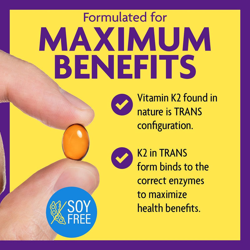 OEM Full Spectrum Vitamin K2 Softgels dengan 600 Mcg Trans Form Mendukung Kesehatan Umum dan Kekuatan Tulang Vitamin K2 Suplemen