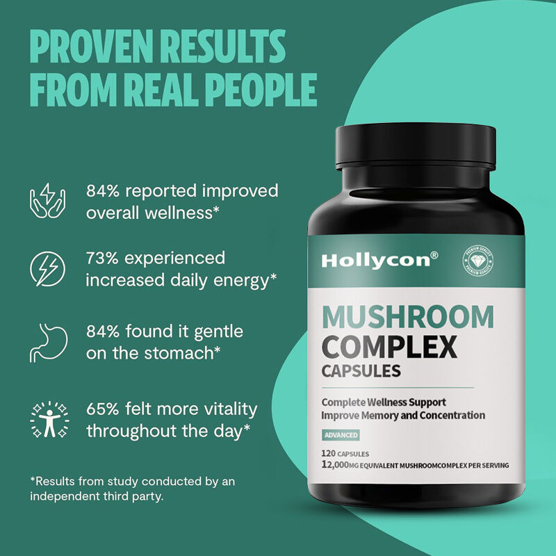 OEM Jamur Suplemen Jamur Organik Suplemen Nootropic Otak Suplemen Memori Fokus Ayurveda Jamur Kompleks Kapsul