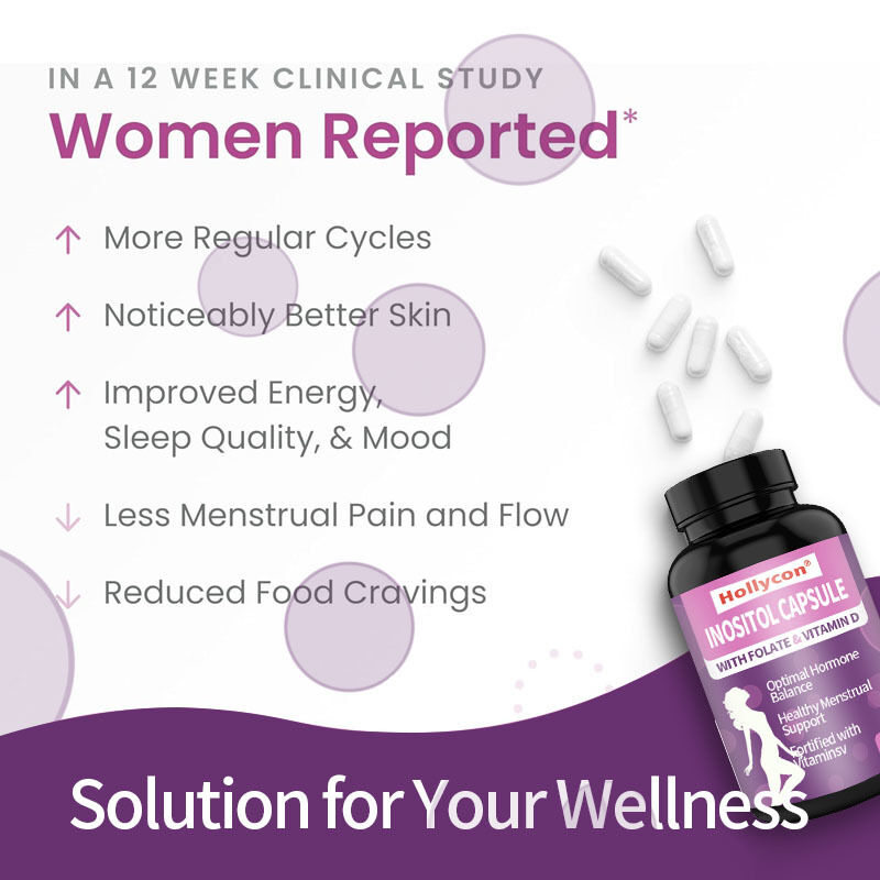 Suplemen Inositol Premium OEM Inositol Plus Rasio Keseimbangan Hormon Sehat & Dukungan Ovarium Sehat untuk Wanita Kapsul Inositol