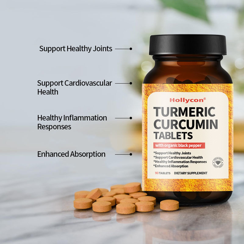 OEM Organic Kurkuma Kurkumin Suplemen 1350 mg Setiap Natural Joint Support Black Pepper untuk Absorpsi Kurkuma Kurkumin Tablet