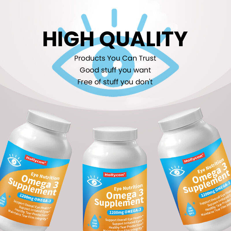 OEM 1200mg Suplemen Omega 3 untuk Nutrisi Mata Organik Trigliserida Benih Linen Minyak Ikan dan Vitamin E Omega 3 Softgel