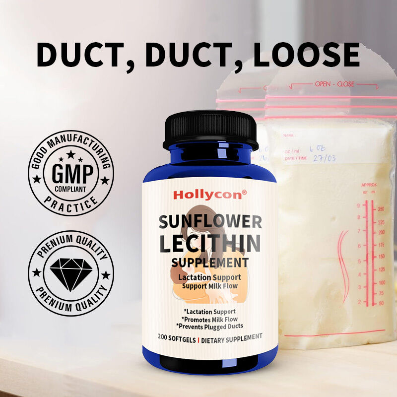 OEM Sunflower Lecithin Softgels 1200mg Dukungan laktasi Aliran susu tersumbat Saluran susu Sunflower Lecithin Suplemen