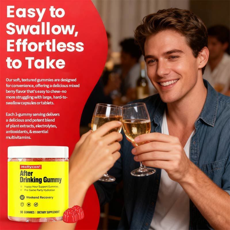 OEM Happy Hour Gummies Supplement Pre Game Party Hidrasi Elektrolit Alkohol DHM Thistle Susu Setelah Minum Gummy