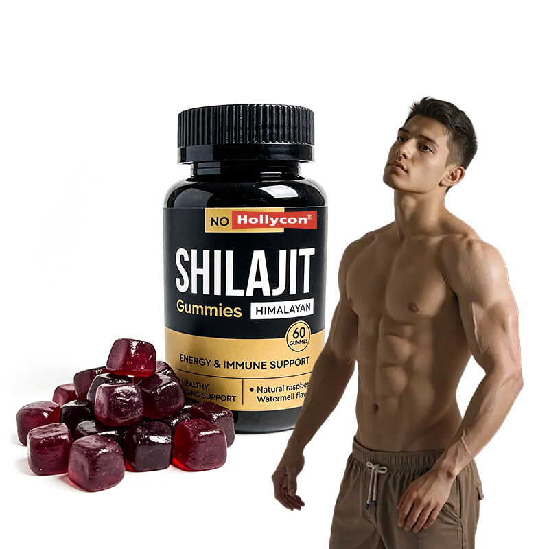 Label Pribadi Shilajit Men's Gummies Asam Fulvic Suplemen Bebas Gula Mempertahankan Tingkat Energi Normal dan Fungsi Kekebalan