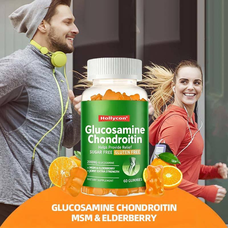 OEM Glucosamine Chondroitin Gummies MSM Elderberry Extra Strength Joint Immun Support Supplement Glucosamine Chondroitin