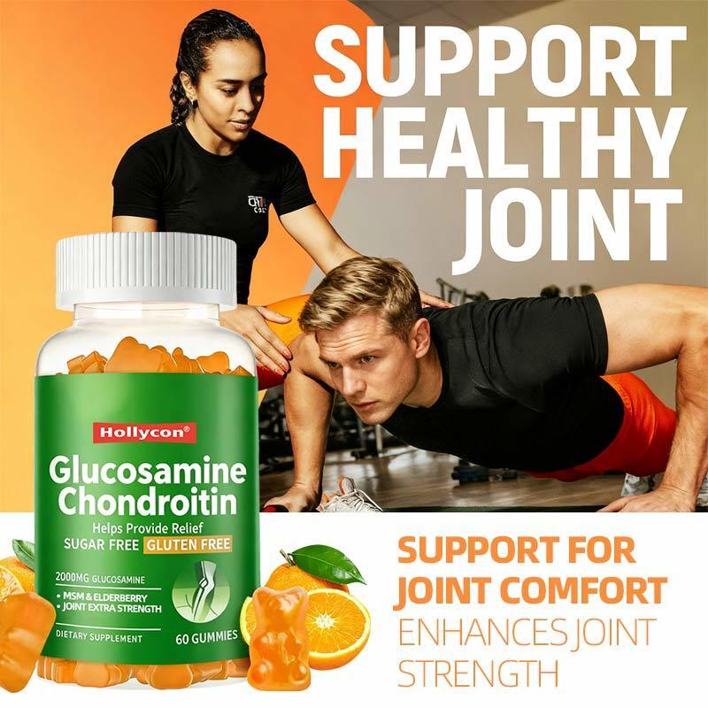 OEM Glucosamine Chondroitin Gummies MSM Elderberry Extra Strength Joint Immun Support Supplement Glucosamine Chondroitin