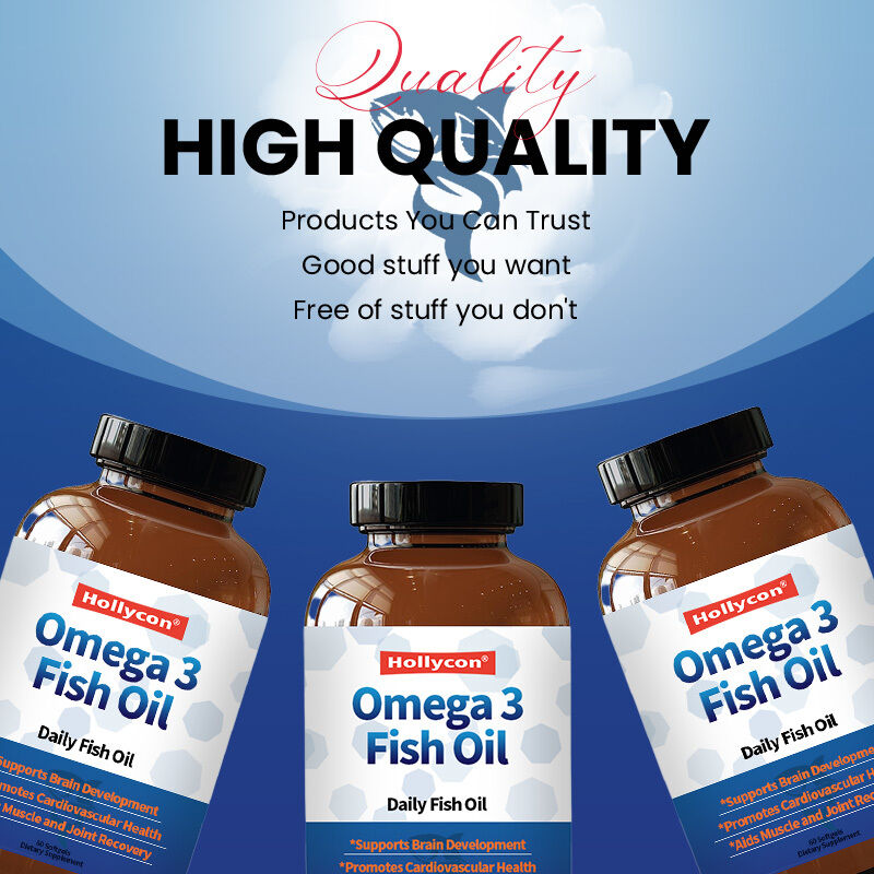OEM Daily Fish Oil Omega 3 Suplemen untuk Wanita dan Pria dengan EPA & DHA Mendukung Kesehatan sendi Omega 3 Fish Oil