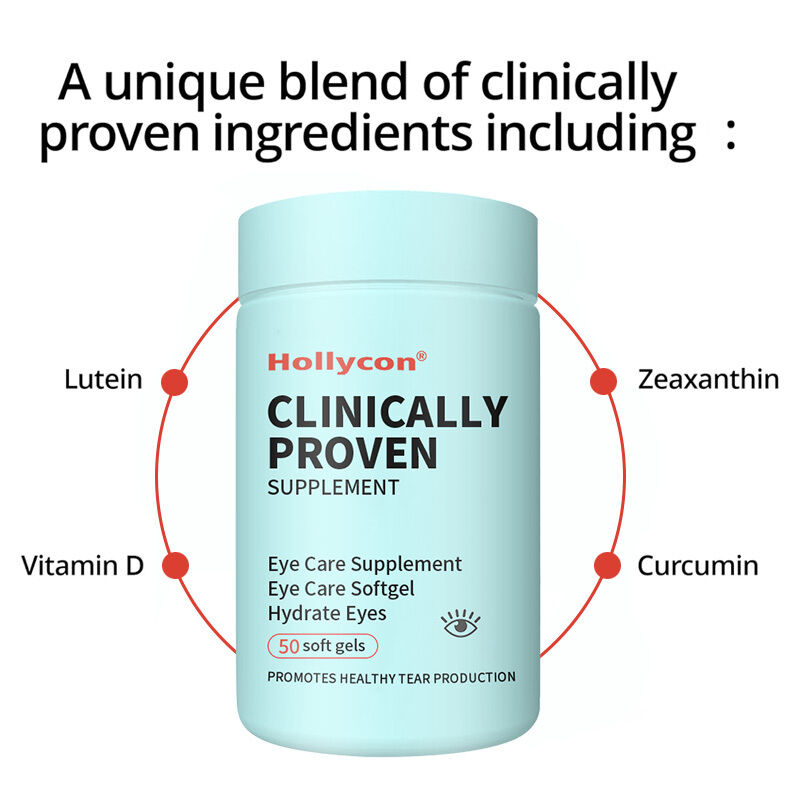 Suplemen Terbukti Klinis OEM untuk Mata Kering untuk Melembapkan Mata untuk Meredakan Kekeringan yang Tahan Lama Suplemen Perawatan Mata