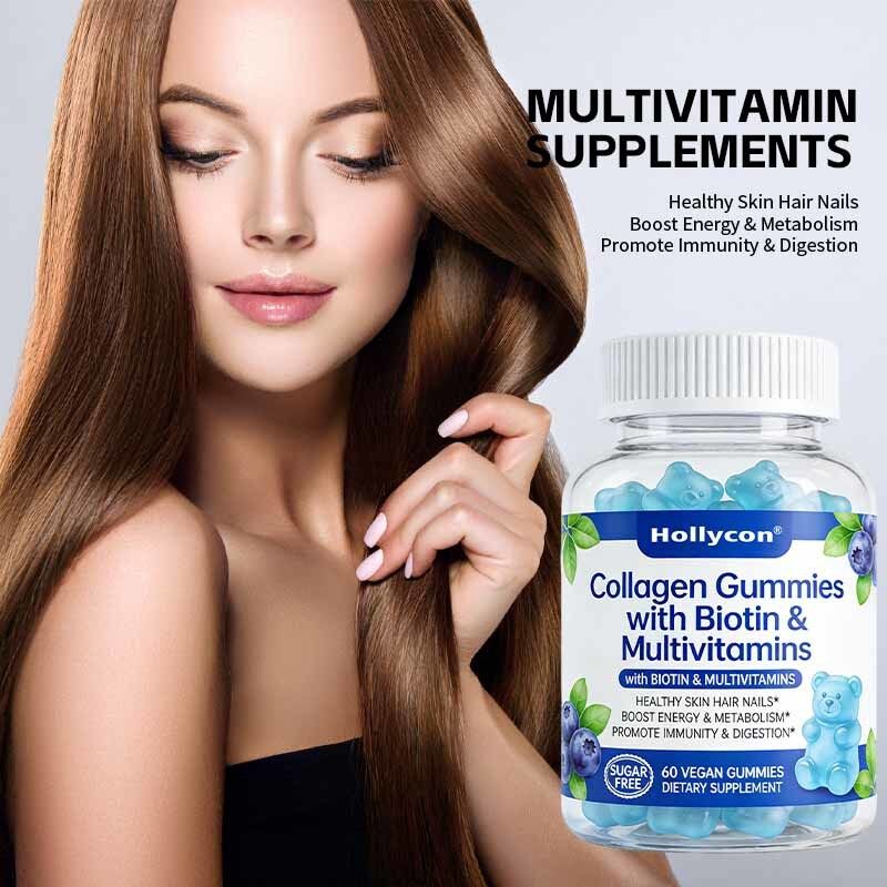 OEM/ODM Custom Collagen Peptides Gummies for Healthy Skin Hair Nails Imunitas & Pencernaan Dukungan Tulang & sendi