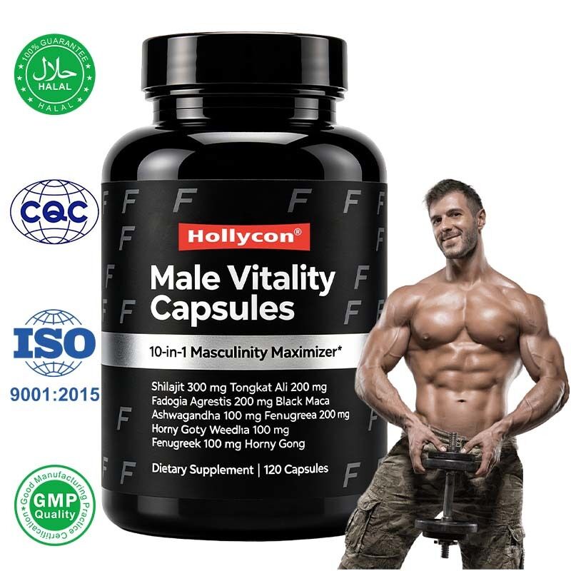 Produsen OEM/ODM Kapsul Vitalitas Pria dengan Shilajit, Tongkat Ali, & Fadogia Agrestis untuk Dukungan Otot, Energi & Vitalitas