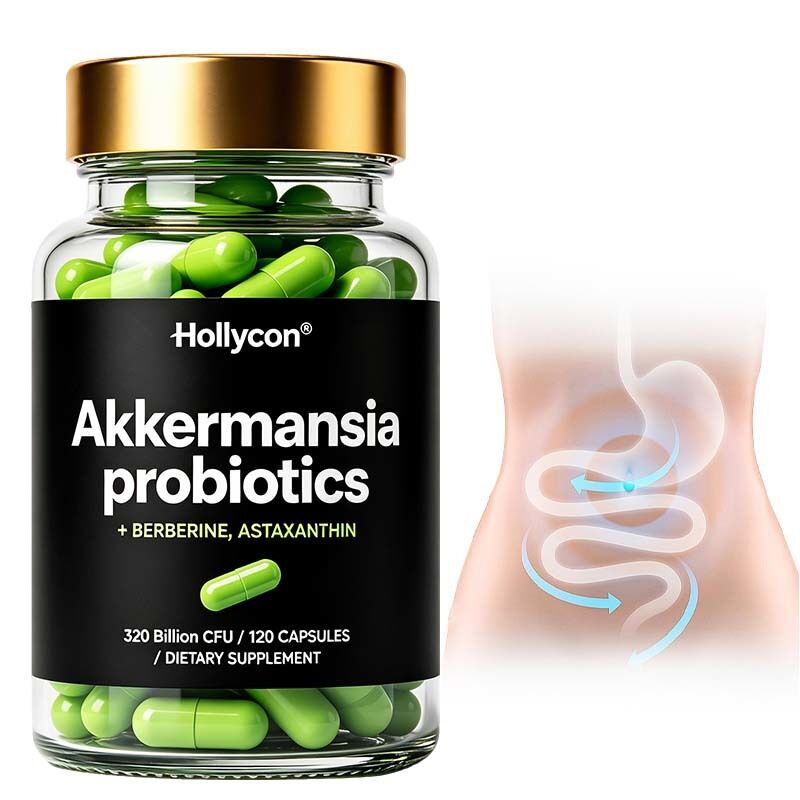 Akkermansia Probiotics Capsules with Inulin Prebiotic Fiber for Daily Gut Care and Customized Formula