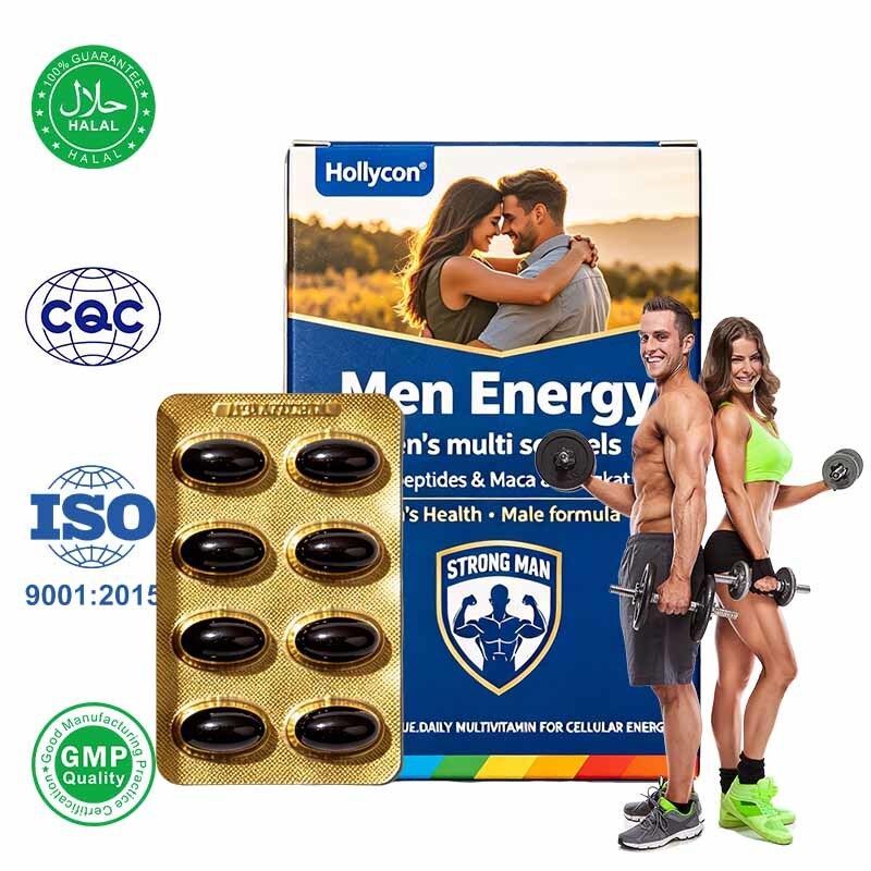 Pria Multi Herbal Softgels dengan Sea Cucumber & Oyster Peptide - 60 Softgels per botol Suplemen Kesehatan Sehari Label Pribadi Tersedia