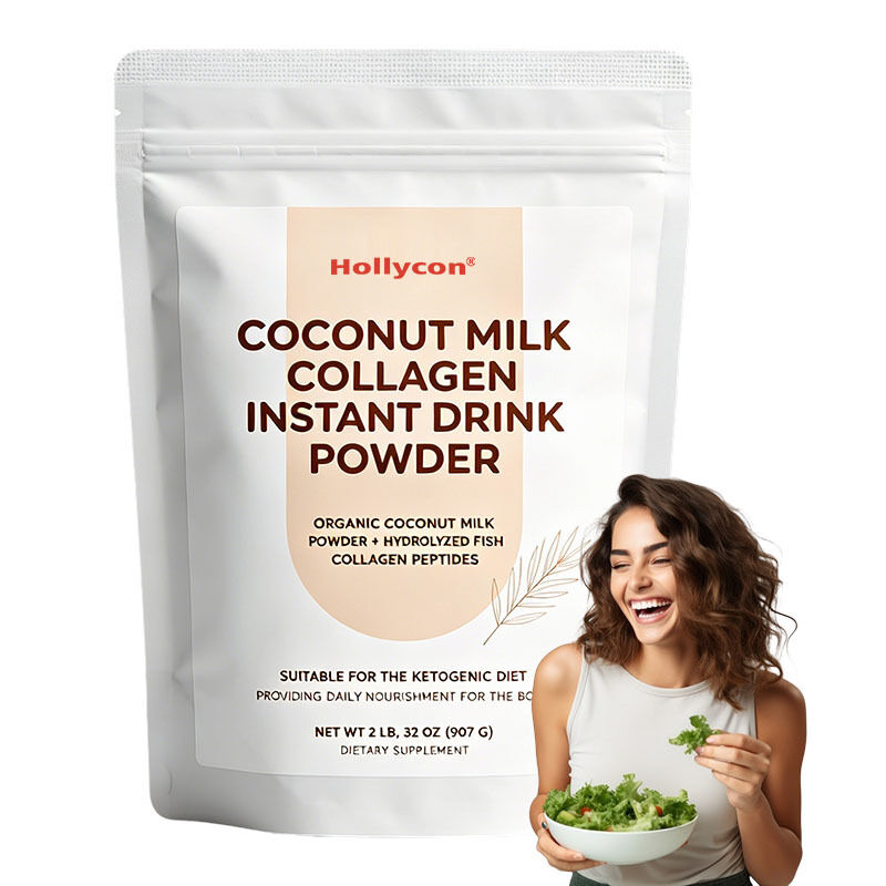 Santan Kelapa Organik Bubuk Protein Kolagen Ikan Hidrolisis ODM Suplemen Minuman Nutrisi yang Dapat Disesuaikan