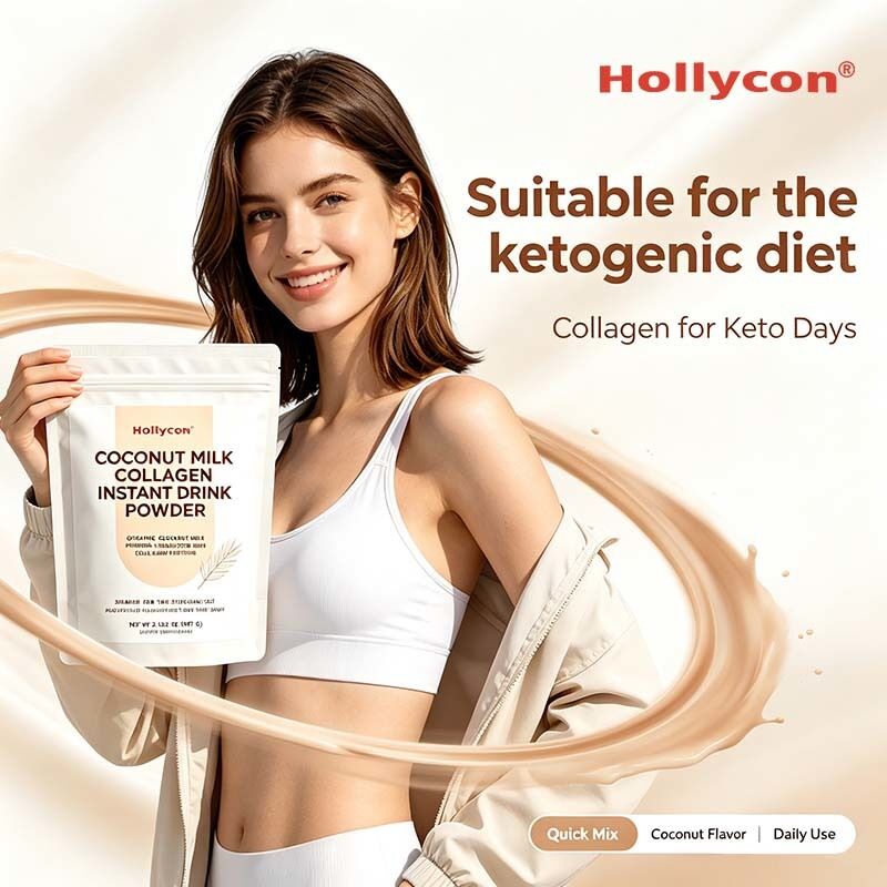 Santan Kelapa Organik Bubuk Protein Kolagen Ikan Hidrolisis ODM Suplemen Minuman Nutrisi yang Dapat Disesuaikan