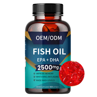 Meningkatkan Memori Softegels Suplemen OEM Omega-3 Minyak Ikan Untuk Otak