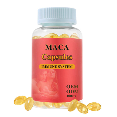 OEM Label Pribadi Emas 500 Mg Maca Root Kapsul Suplemen Stamina Energi Kapsul