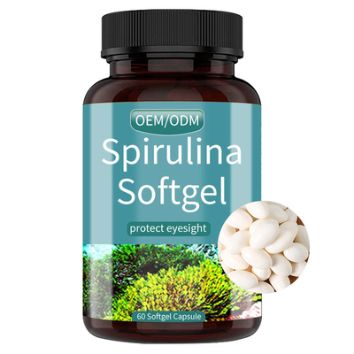 Logo Kustom Spirulina Softgels Suplemen Kesehatan Mata ODM