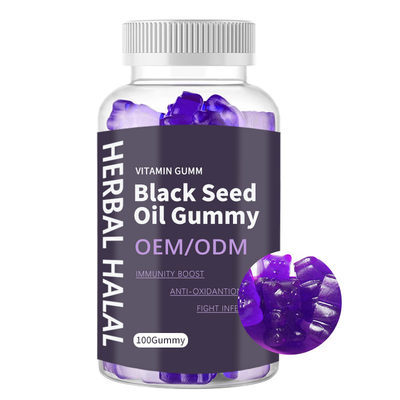 Suplemen Antioksidan OEM Black Seed Oil Gummy Vitamin MSDS Bersertifikat