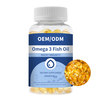 ODM Asam Lemak Omega 3 Kapsul Minyak Ikan Softgel Meningkatkan Kesehatan Otak