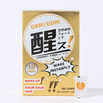 Suplemen Peningkat Mental Logo Kustom OEM Wakeup Gel Candy