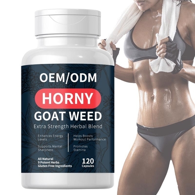 OEM Super Strength 1000mg Horny Goat Weed Capsules Dengan Maca Root Dan Ginseng