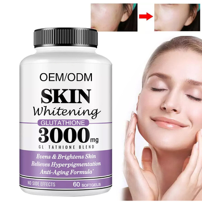 60pcs Glutathione 500mg Kecantikan Pemutih Kulit Kapsul Bentuk Disesuaikan