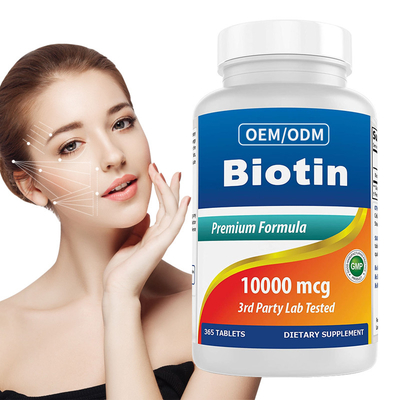 Costomizred Biotin Vitamin B7 Mempromosikan Rambut Sehat Kulit Dan Kuku 10000mcg 365 Tablet