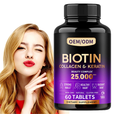 25000 Mcg Biotin Vitamin Pills Rambut Kulit Kuku Untuk Kesehatan Wanita 60pcs tablet rambut feme