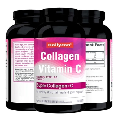 Suplemen Kolagen OEM Rambut Kulit Dan Kuku Mendukung Tablet Vitamin C Organik