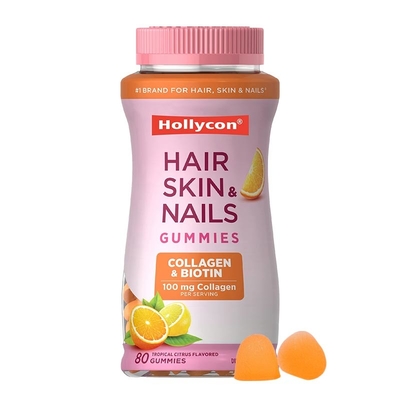 Suplemen Kesehatan GMP OEM Mendukung Kesehatan Rambut Kulit Dan Kuku Vitamin Gummies