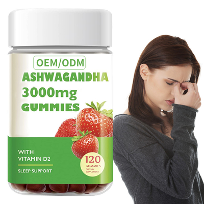 Ashwagandha Vitamin D Gummy 60 Hitung Campuran Berry Vegan Berbasis Tanaman Non GMO