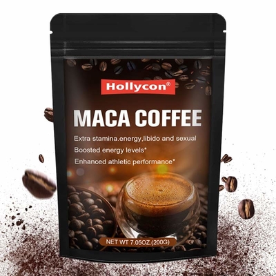Bersertifikat GMP 200g Suplemen Akar Maca Bubuk Kopi Coklat