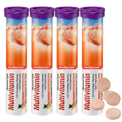Multivitamin Vitamin C Suplemen Makanan OEM 1000Mg Tablet Effervescent 4 Paket 20 pcs