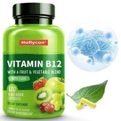 FDA Vitamin b12 Kapsul Metil Folat Vitamin B6 Campuran Sayuran Buah Mendukung Energi Sehat Vegan